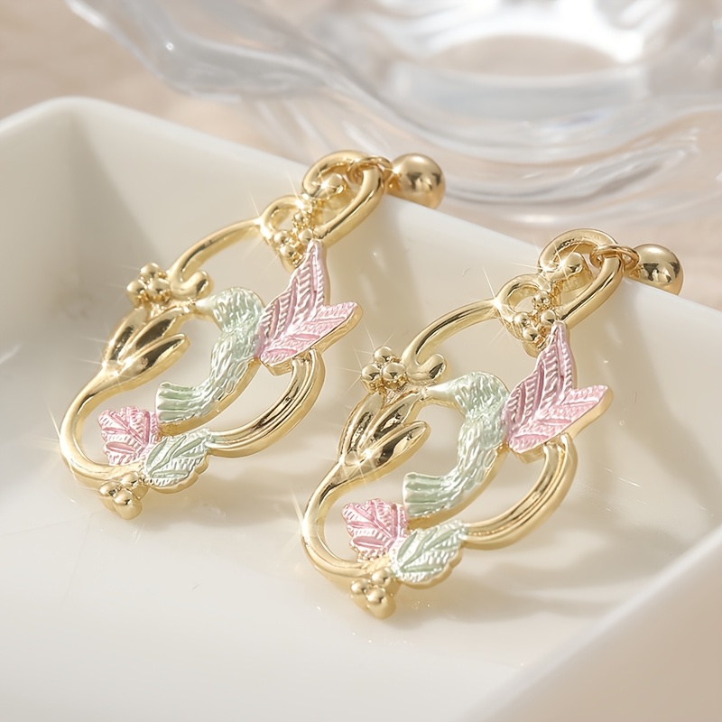 Vintage Leaf Carved Post Earrings, Golden Classic for Christmas